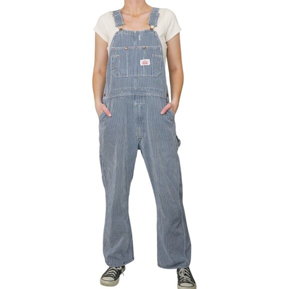 Round House Denim - Vintage 90s Round House Denim Engineer Striped Overalls